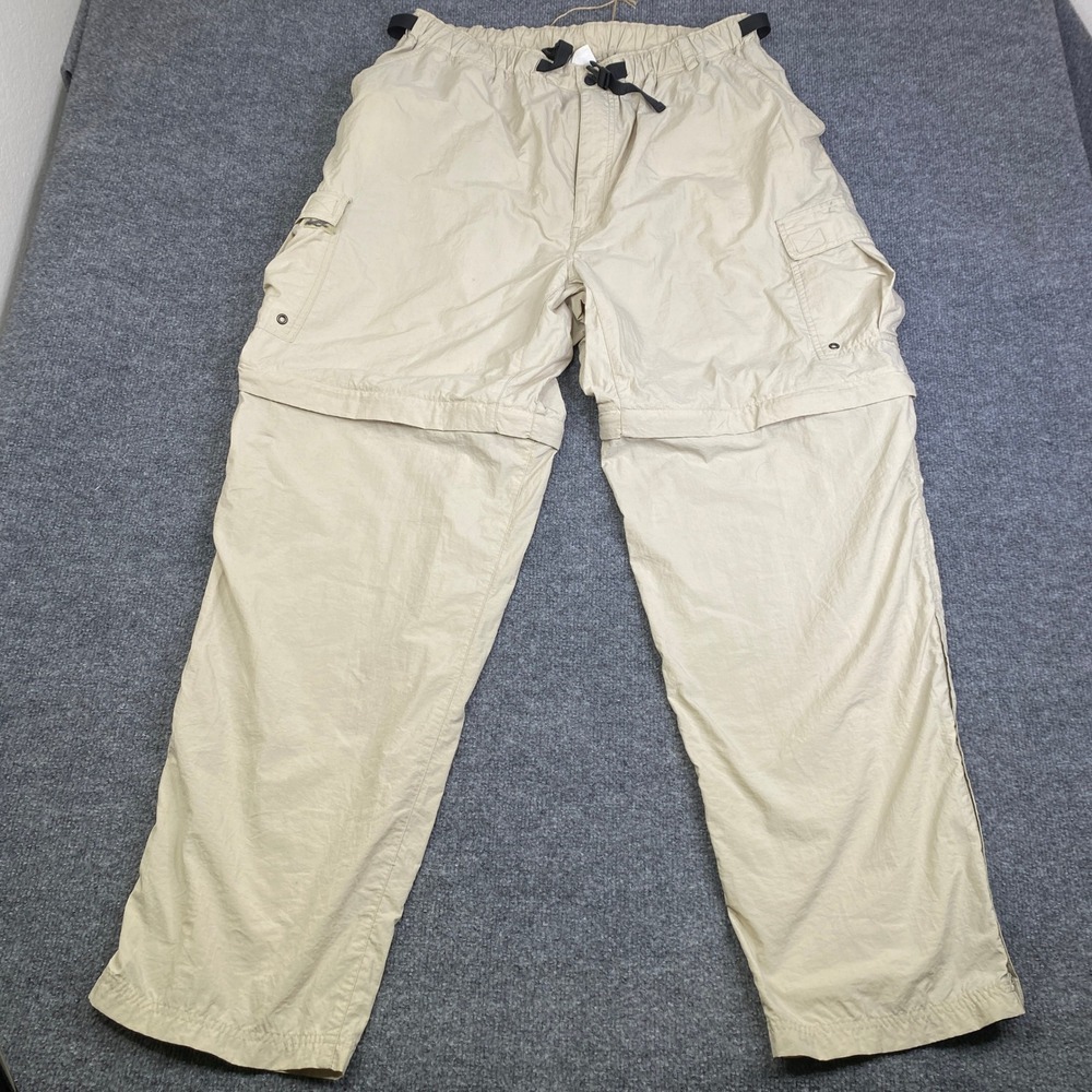 REI Sahara Convertible Cargo Hiking Pants Mens XXL Beige Tan Zip Off Outdoor